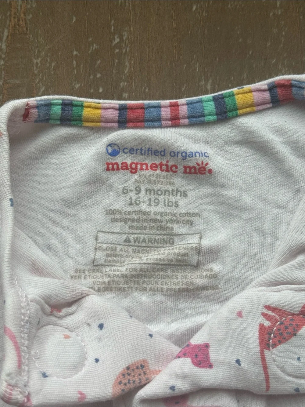 +Magnetic Me Pink Cheetah Footless One-Piece Sleeper 6-9M Baby Girl Cotton